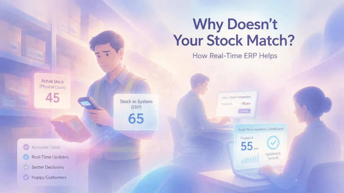 สต็อกไม่ตรงเกิดจากอะไร? ERP แบบ Real-Time ช่วยได้อย่างไร
