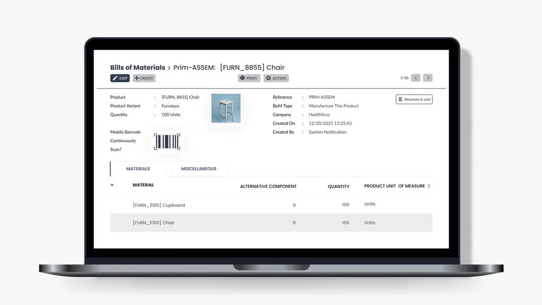 Hash Manufacturing Automation's Feature Screenshot