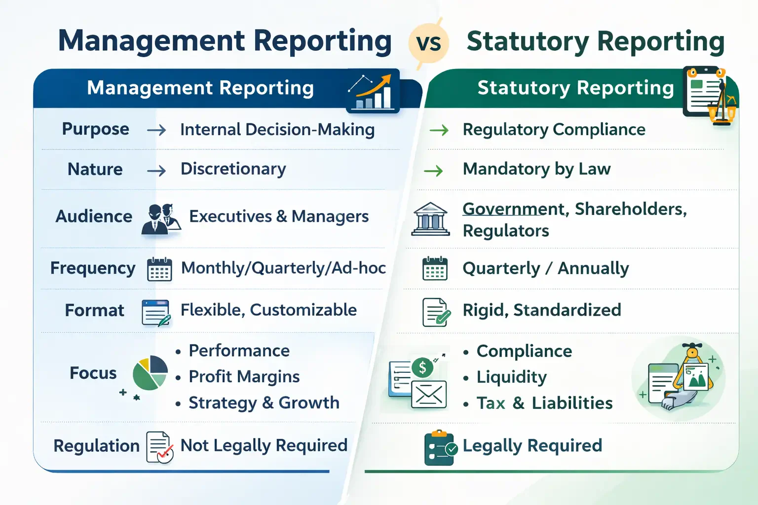 Statutory Reporting vs management reporting