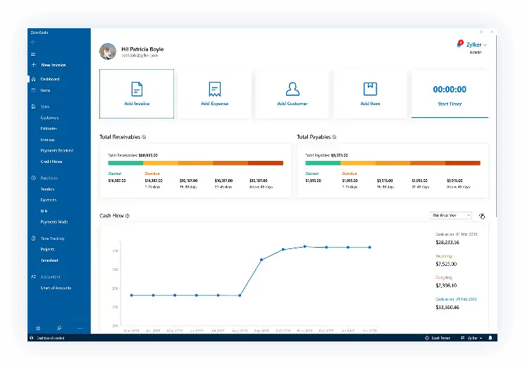 accounting software for construction zoho