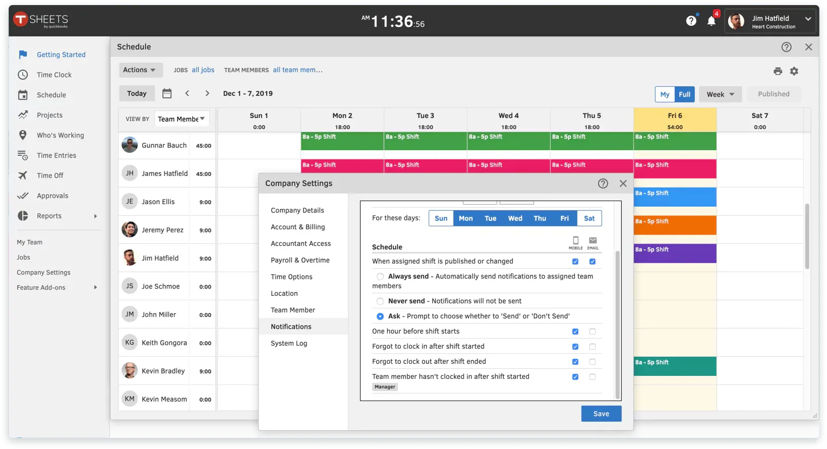 quickbooks roster