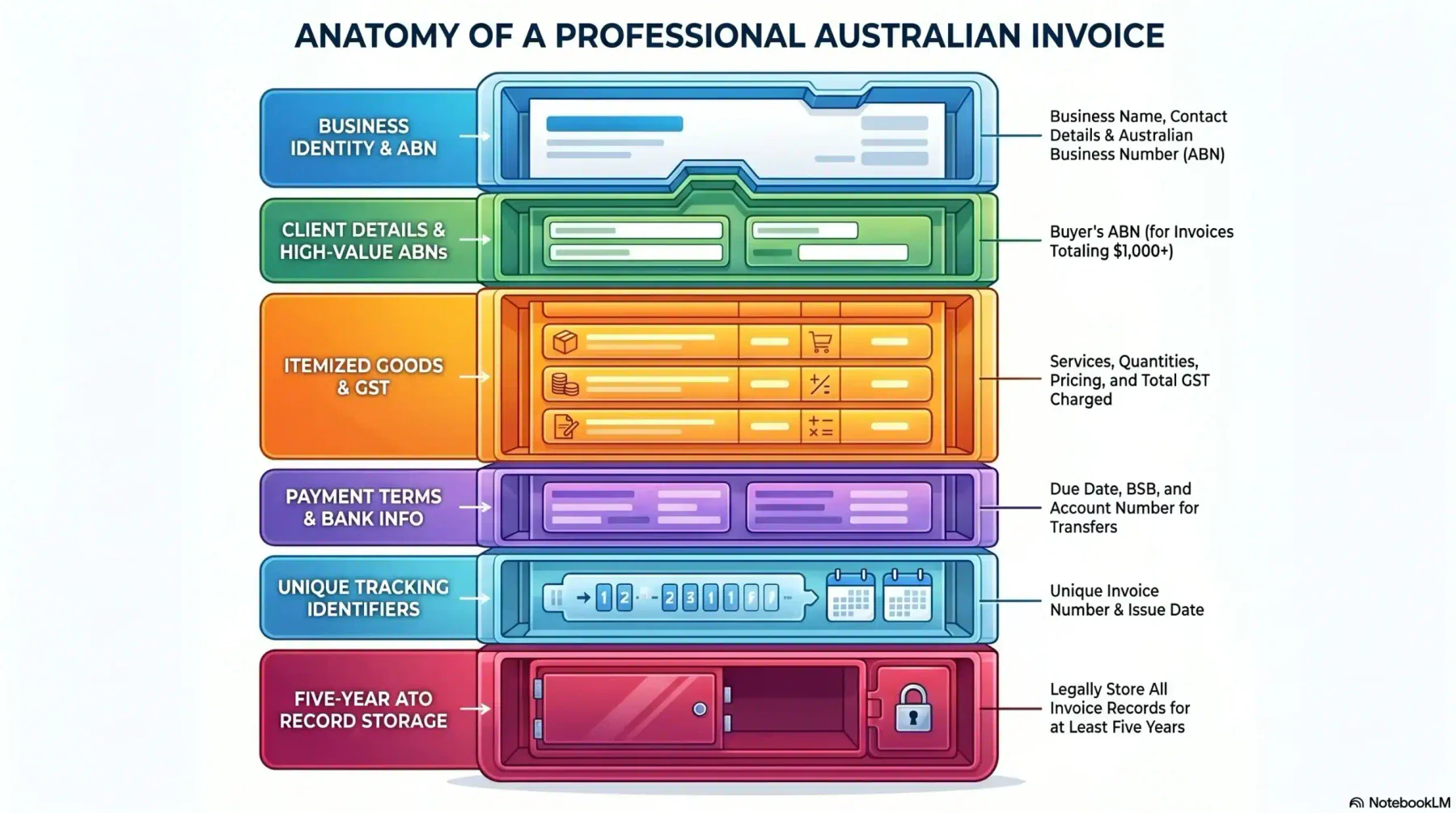 Infographic on how to write an invoice in Australia