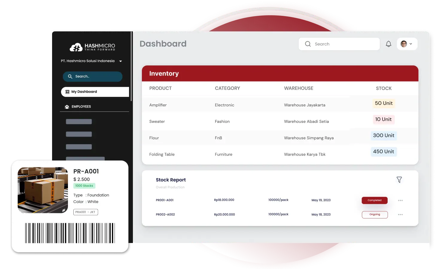 hashmicro distribution center software