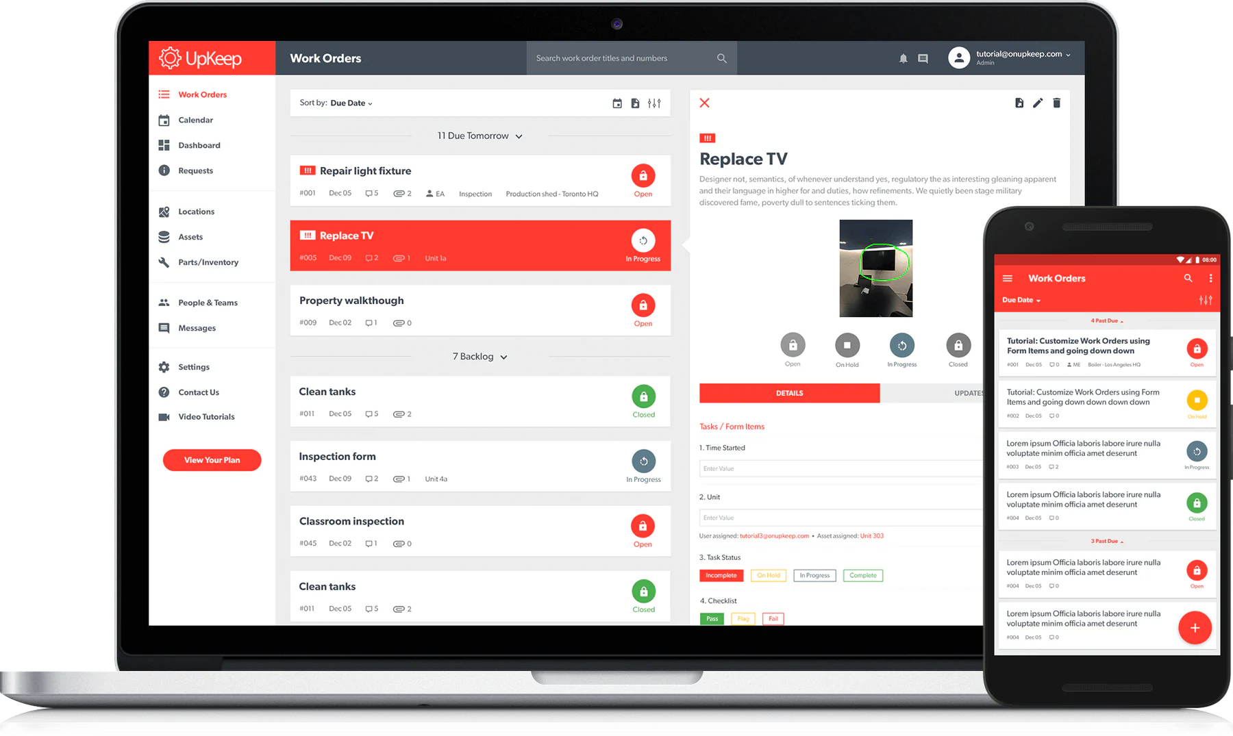 Upkeep facilities management software
