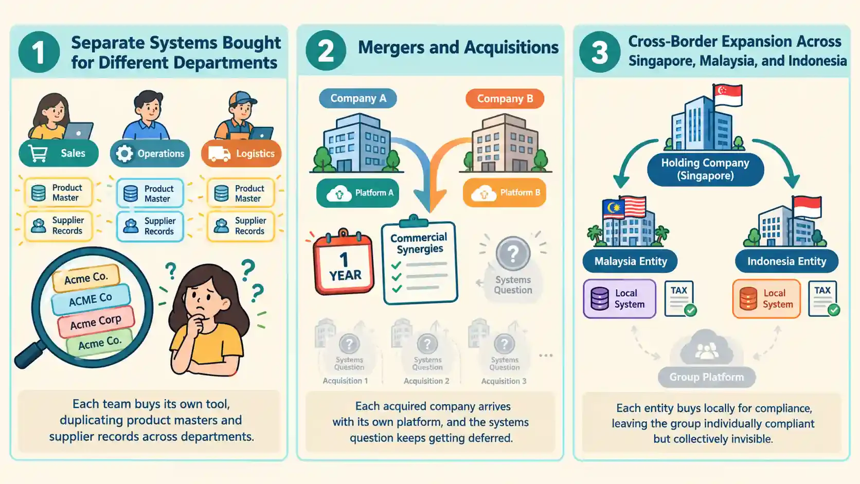 erp consolidation after a merger or acquisition