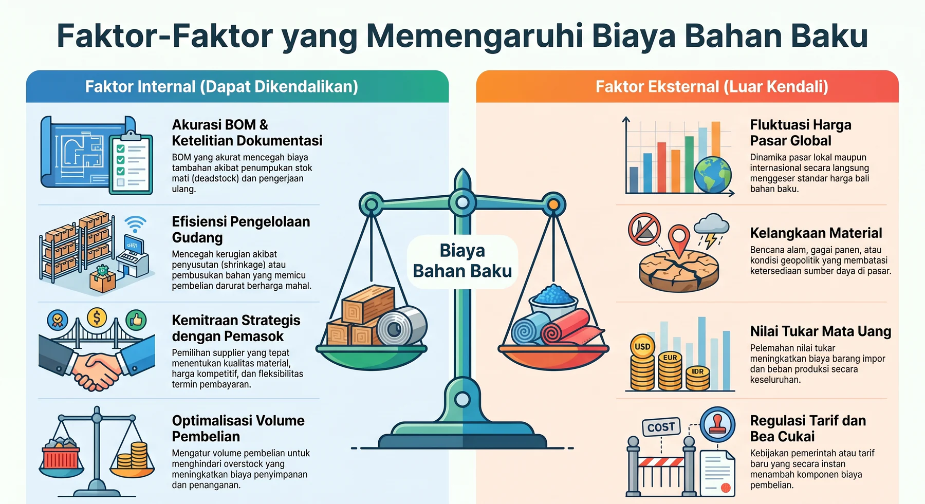 faktor faktor biaya bahan baku