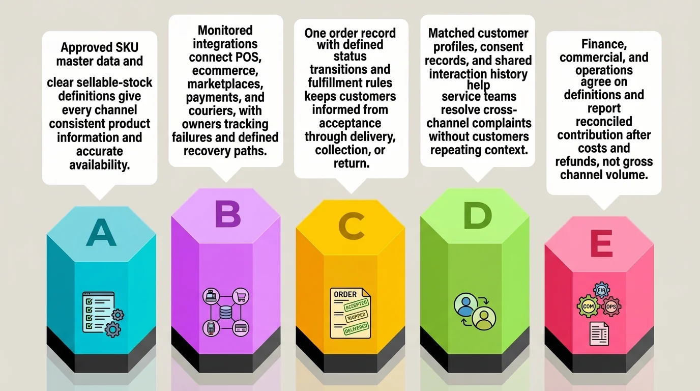 infographic of the seven pillars of omnichannel strategy