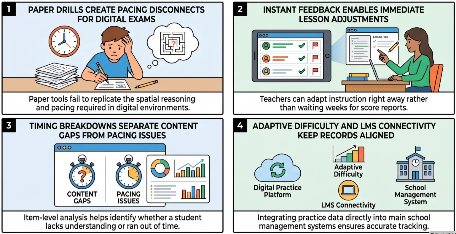 selecting practice materials that support real time tracking