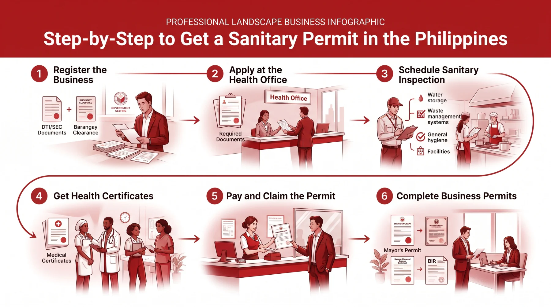 step by step to get a sanitary permit