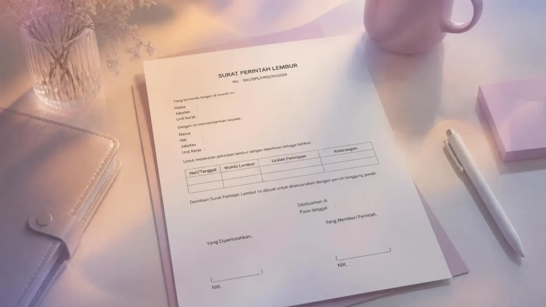 Fungsi Surat Perintah Lembur dan Contohnya