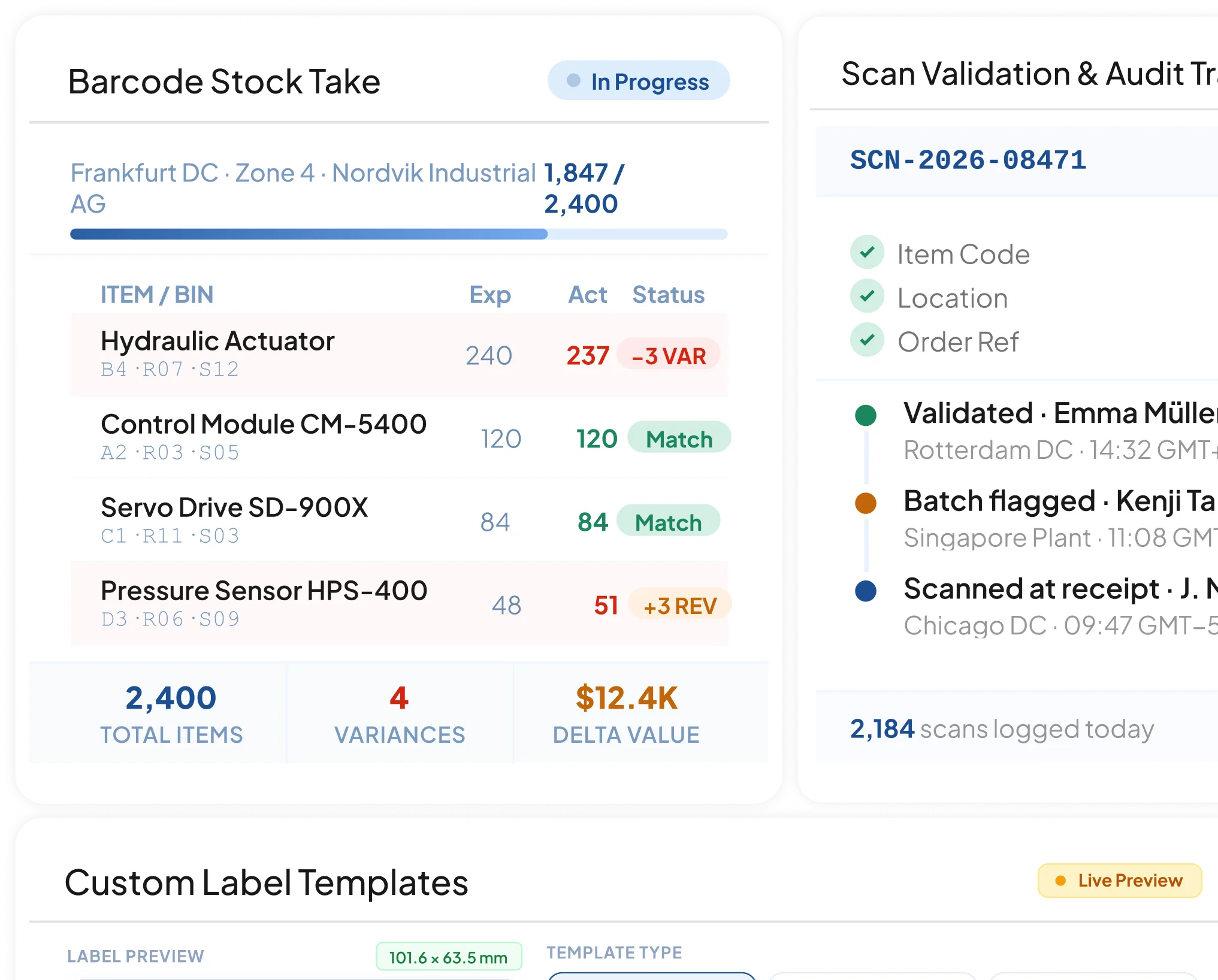 Tampilan barcode inventory system HashMicro