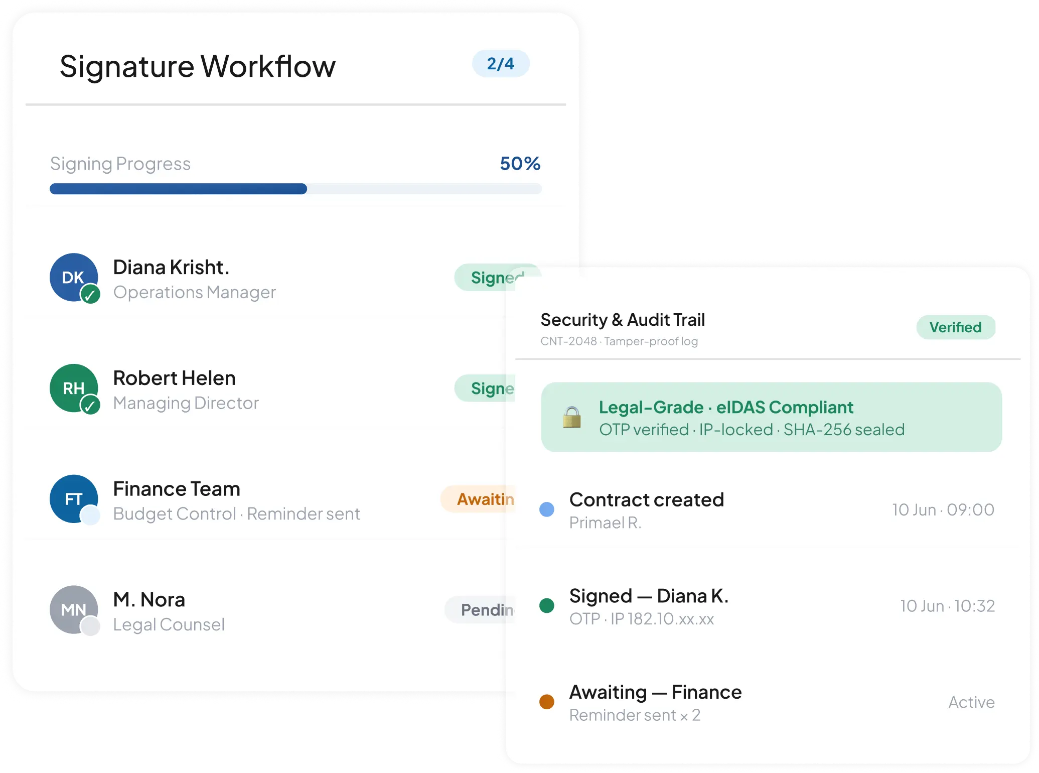 HashMicro contract management software mockup